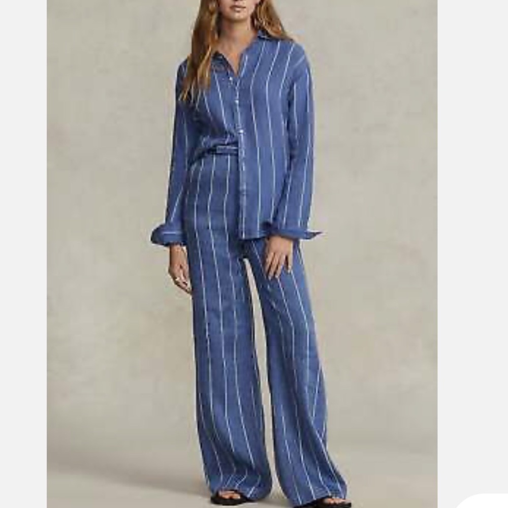 NWT Ralph Lauren Women’s Striped Linen Set Size 6